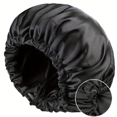 1pc Satin Bonnet Sleep Cap Large Double Layer Reversible Adjustable Night Sleeping Turban Hat Hair Wrap Head Cover Reusable Nightcap For Women - Bathroom Accessories - Nimall