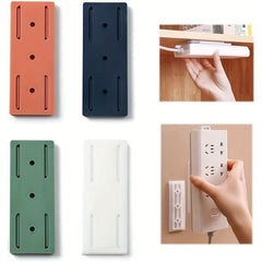 1pc Self - adhesive Wall Hook Socket Storage Holder Socket Organizer Fixer Powerful Traceless Wall - mounted Cable Seamless Strip Holder - Nimall