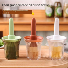 1Pc Silicone Oiler With Brush Seasoning Seasoning Sauce Brush With Scale Oil Bottle BBQ Kitchenware Gadgets Grilling Frying Tools - Nimall