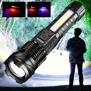 1pc Super Powerful Rechargeable Torch Flood Light, For Outdoor Camping, Fishing, Hunting, Climbing, Adventure Emergency Night Biking And Hiking - Nimall