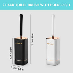 1pc Toilet Brush And Holder, Elegant Toilet Bowl Brush Set With Ergonomic Long Handle, Modern Bathroom Decor Cleaning Accessories, Durable, Deep Cleaning - Nimall