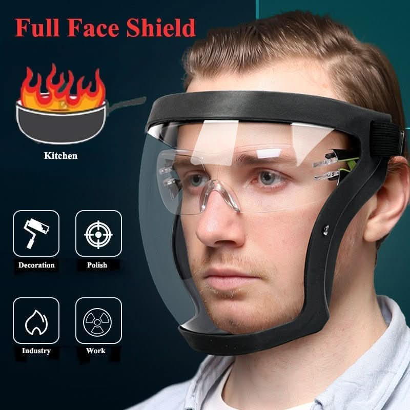 1pc Work Protection Mask, Transparent Facial Protector Face FaceMask, Protective Outdoor Heating Home Kitchen Tools, Full Face Mask - Nimall