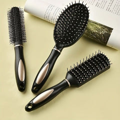 1pcs/3pcs Hairdressing Comb Oval Shaped Air Cushion Comb Round Curling Brush Ribs Comb Anti Static Hair Styling Comb - Nimall