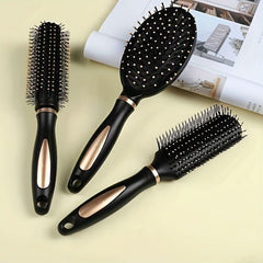 1pcs/3pcs Hairdressing Comb Oval Shaped Air Cushion Comb Round Curling Brush Ribs Comb Anti Static Hair Styling Comb - Nimall