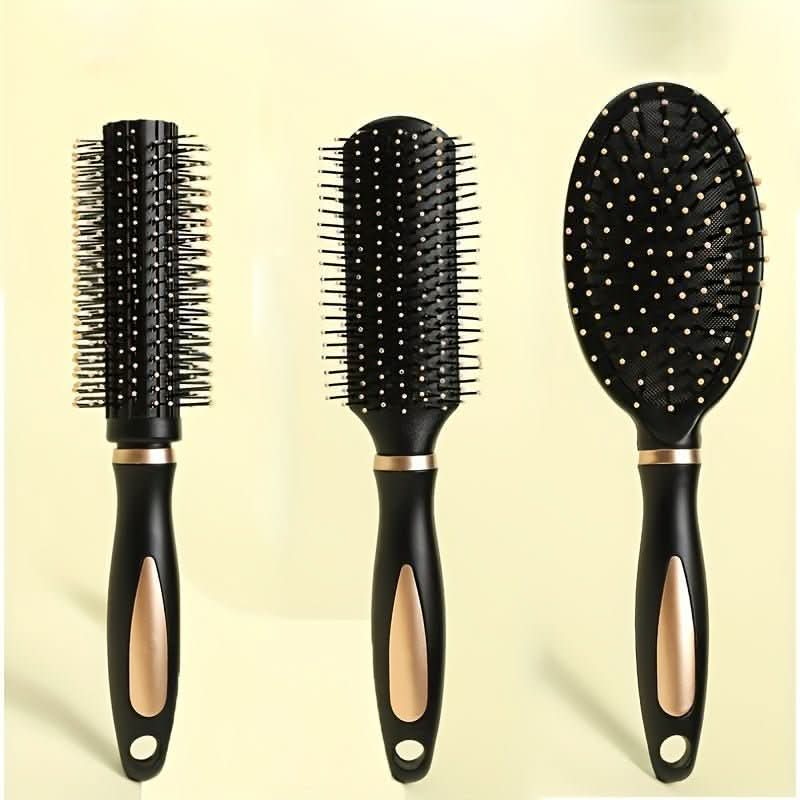 1pcs/3pcs Hairdressing Comb Oval Shaped Air Cushion Comb Round Curling Brush Ribs Comb Anti Static Hair Styling Comb - Nimall