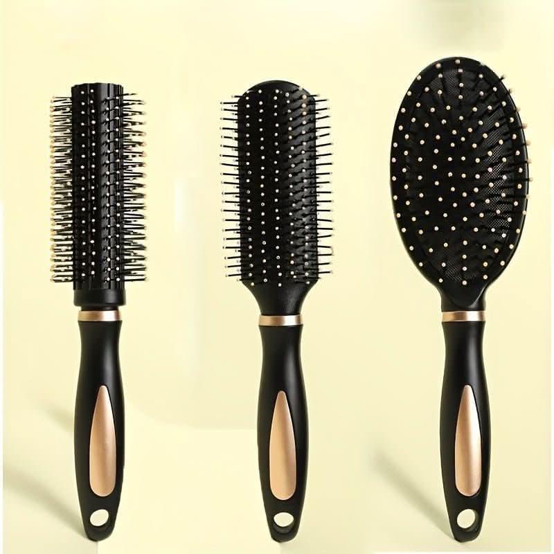 1pcs/3pcs Hairdressing Comb Oval Shaped Air Cushion Comb Round Curling Brush Ribs Comb Anti Static Hair Styling Comb - Nimall