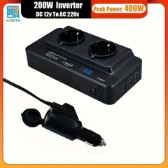 200W Car Inverter EU Socket PD20W Type - C With 2 AC Outlets 2 USB Ports - Nimall