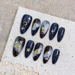 2024 new handmade armor high - end art childlike graffiti hand - painted niche sweet and cool short nail sticker - Nimall