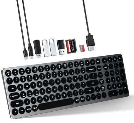 لوحة مفاتيح 2 في 1 كاملة الحجم ومنخفضة الارتفاع مع موزع USB ولوحة مفاتيح رقمية AL018
