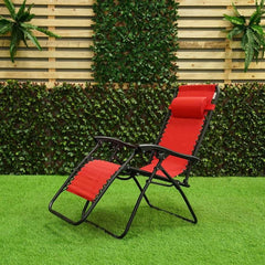 Angelina Outdoor Recliner Chair - Red