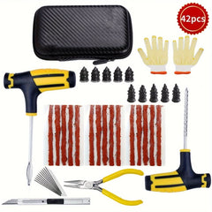 23pcs/42pcs Car Tire Repair Ki Tire Strips Stirring Glue Repair Tool Kit - Nimall