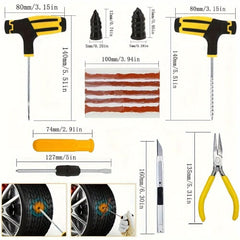 23pcs/42pcs Car Tire Repair Ki Tire Strips Stirring Glue Repair Tool Kit - Nimall