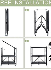 3 - Frame Scratch Resistant Storage Rack, Black AL173 - Nimall