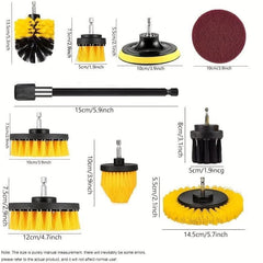 3/5/8/22pcs, Drill Brush Attachment Set, Power Scrubber Brush + Extend Long Attachment, Brush Drill Attachment, Power Cleaning Scrub Brush For Bathroom, Tub, Tile, Corner, Floor - Nimall