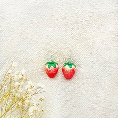 3D three - dimensional bionic strawberry earrings daily wear accessories - Nimall