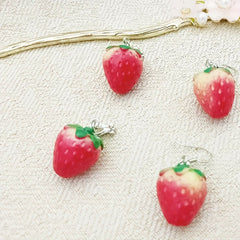 3D three - dimensional bionic strawberry earrings daily wear accessories - Nimall