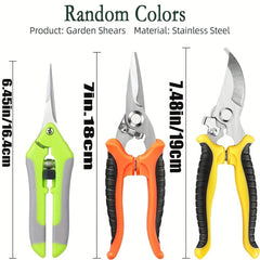 3PCS Garden Pruning Shears Set - Stainless Steel Professional Gardening Scissors 50% - Nimall