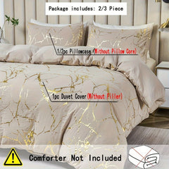 3pcs Luxury Bronzing Print Duvet Cover Set - Nimall