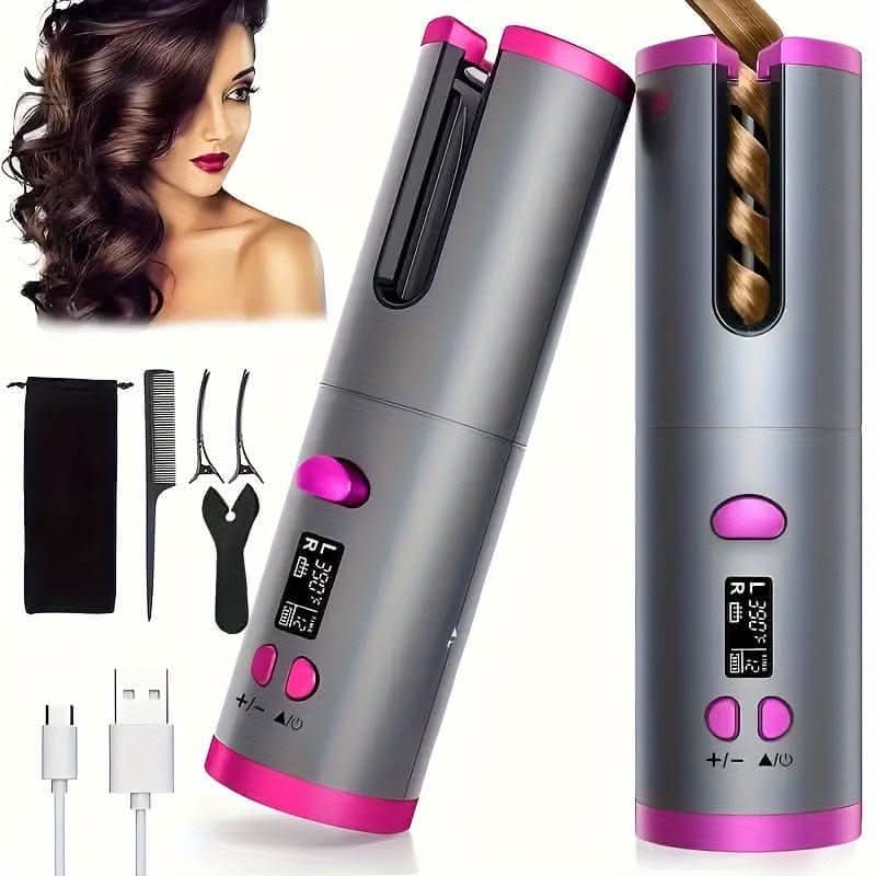 5 Heat Settings Auto - Curler for Luscious Locks - Ceramic, Anti - Scald, Tangle - Free, Quick Charge USB Rechargeable Lithium Battery - Perfect for Styling, Special Occasions, and as an Elegant Gift with Luxurious Gift Box Included - Nimall