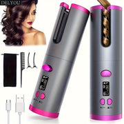 5 Heat Settings Auto - Curler for Luscious Locks - Ceramic, Anti - Scald, Tangle - Free, Quick Charge USB Rechargeable Lithium Battery - Perfect for Styling, Special Occasions, and as an Elegant Gift with Luxurious Gift Box Included - Nimall