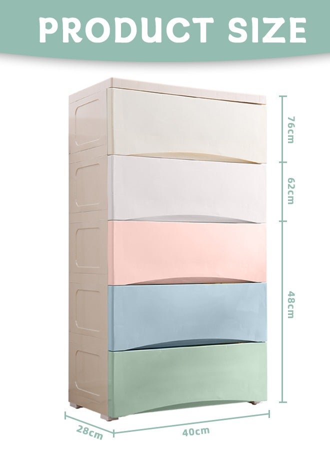 5 - Layer Plastic Storage Cabinet with Drawers NH028 【KSA STOCK】 - Nimall