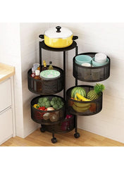 5 - Tier Storage Cart, Black, 31 x 31 x 86 cm NH002 AL154 - Nimall