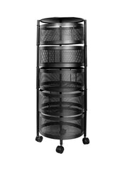 5 - Tier Storage Cart, Black, 31 x 31 x 86 cm NH002 AL154 - Nimall