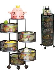 5 - Tier Storage Cart, Black, 31 x 31 x 86 cm NH002 AL154 - Nimall