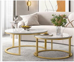 Ceramic Top Coffee Table Set 70 cm & 50 cm