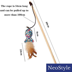 Cat Teaser Stick,Cat Toys Interactive,Cat Wand Toys for Indoor Cats
