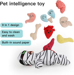 Squeaky Dog Toy with Cotton Rope,(Mummy)