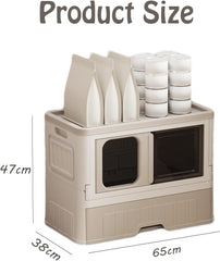 Foldable Cat Litter Box,Enclosure Cat Furniture Hidden Large Space Cat Toilet