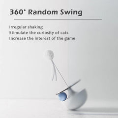 Interactive Cat Toy with Rotating Ball, Green