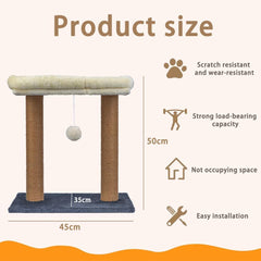Sisal Cat Scratching Post Tower with Plush Bed