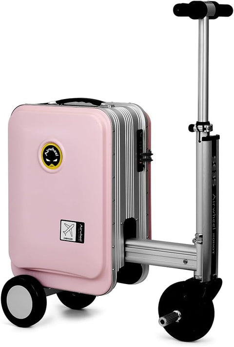 Airwheel SE3S Smart Riding Luggage Electric Suitcase Scooter with Removable Battery (pink)