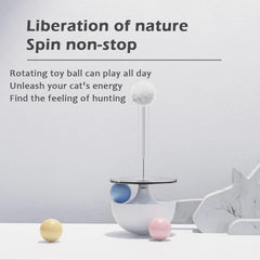 Interactive Cat Toy with Rotating Ball, Green