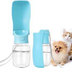 Foldable Pet Water Bottle with Bowl, 12oz Blue