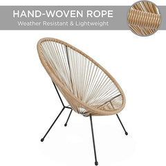 Beige PE Rattan Balcony Table & Chair Set 90 × 72 × 39 cm – 2 Seater Metal Frame Outdoor Bistro Set for Patio, Balcony & Garden
