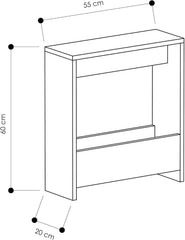 Side Table with Magazine Rack for Living Room and Office -entryway table- Side/End Table - 55 x 20 x 60cm