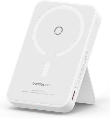 باسيوس باور بانك مغناطيسي، شاحن لاسلكي محمول 5000mAh لحزمة بطارية ماج سيف، شحن سريع 20 واط USB-C لايفون 15/برو/برو ماكس/بلس، سلسلة ايفون 14/13/12