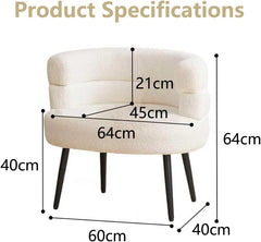 Minimalist Sofa Accent Chair for Living Room & Bedroom (White)