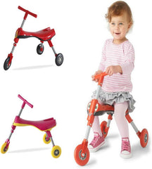 Mantis 3 Wheel Kids Scooter Scuttlebugs Baby Folding Tricycle Baby Walker for Kids & Toddlers (Red)
