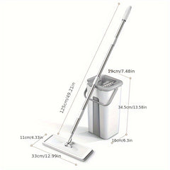 Hand-free Wash Flat Mop And Bucket Set