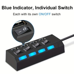 LED USB 2.0 Adapter Hub