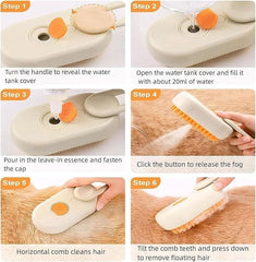 3-in-1 Cat Steam Brush with One-Button Spray