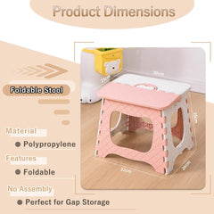 Camping Folding Step Stool, 12 inch Non-Slip Foldable Chair with Handle