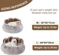 Calming Dog and Cat Bed,Indoor High Cushion Dog Bed, Round Fluffy Pet Bed