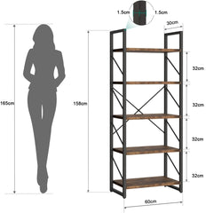 5 Tiers Bookshelf, Classically Modern White Bookshelf
