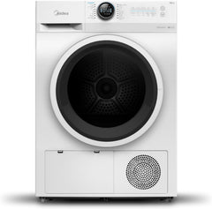 Midea 8KG Smart Front Load Condenser Dryer With Lunar Dial, 14 Wash Programs, Inverter Motor & Wrinkle Prevent, Sensor Dryer, Stronger Sanitization, Anti Crease & Quick Dry White - MD200C80W/W-GCC