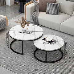 Ceramic Top Coffee Table Set 70 cm & 50 cm